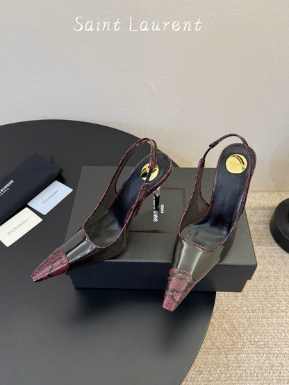 Saint Laurent Pointed-Toe Strappy Heeled Sandals – 26SS