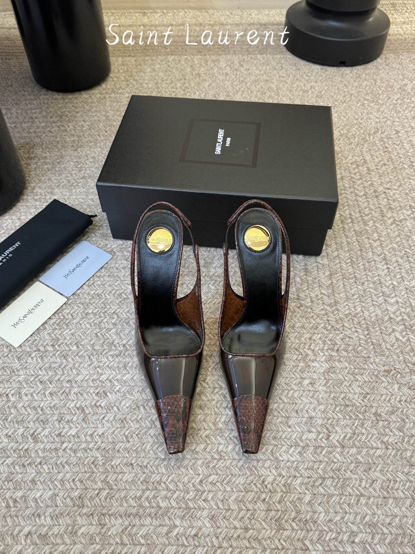 Saint Laurent Pointed-Toe Strappy Heeled Sandals – 26SS