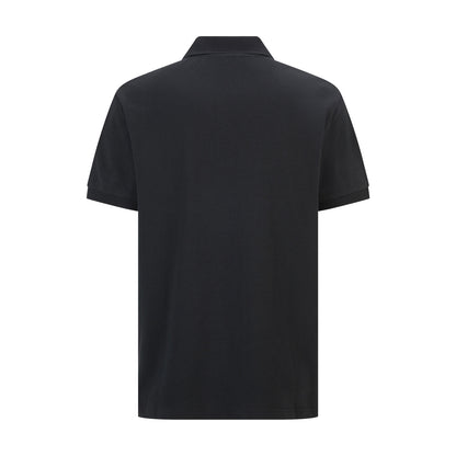 Moncler Logo Ribbed Collar Polo Shirt