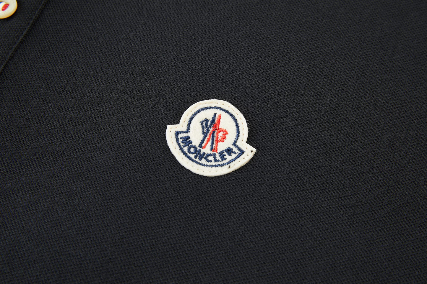 Moncler Logo Ribbed Collar Polo Shirt