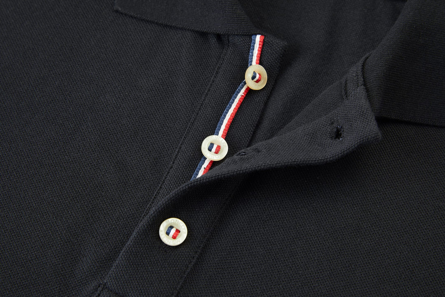 Moncler Logo Ribbed Collar Polo Shirt