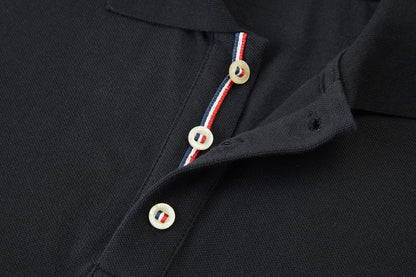 Moncler Logo Ribbed Collar Polo Shirt