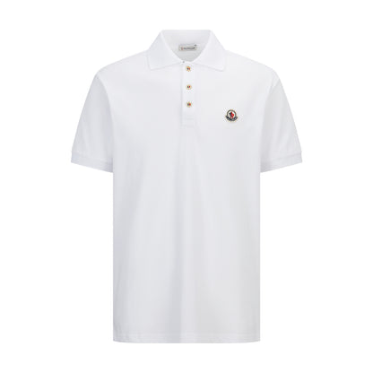 Moncler Logo Ribbed Collar Polo Shirt
