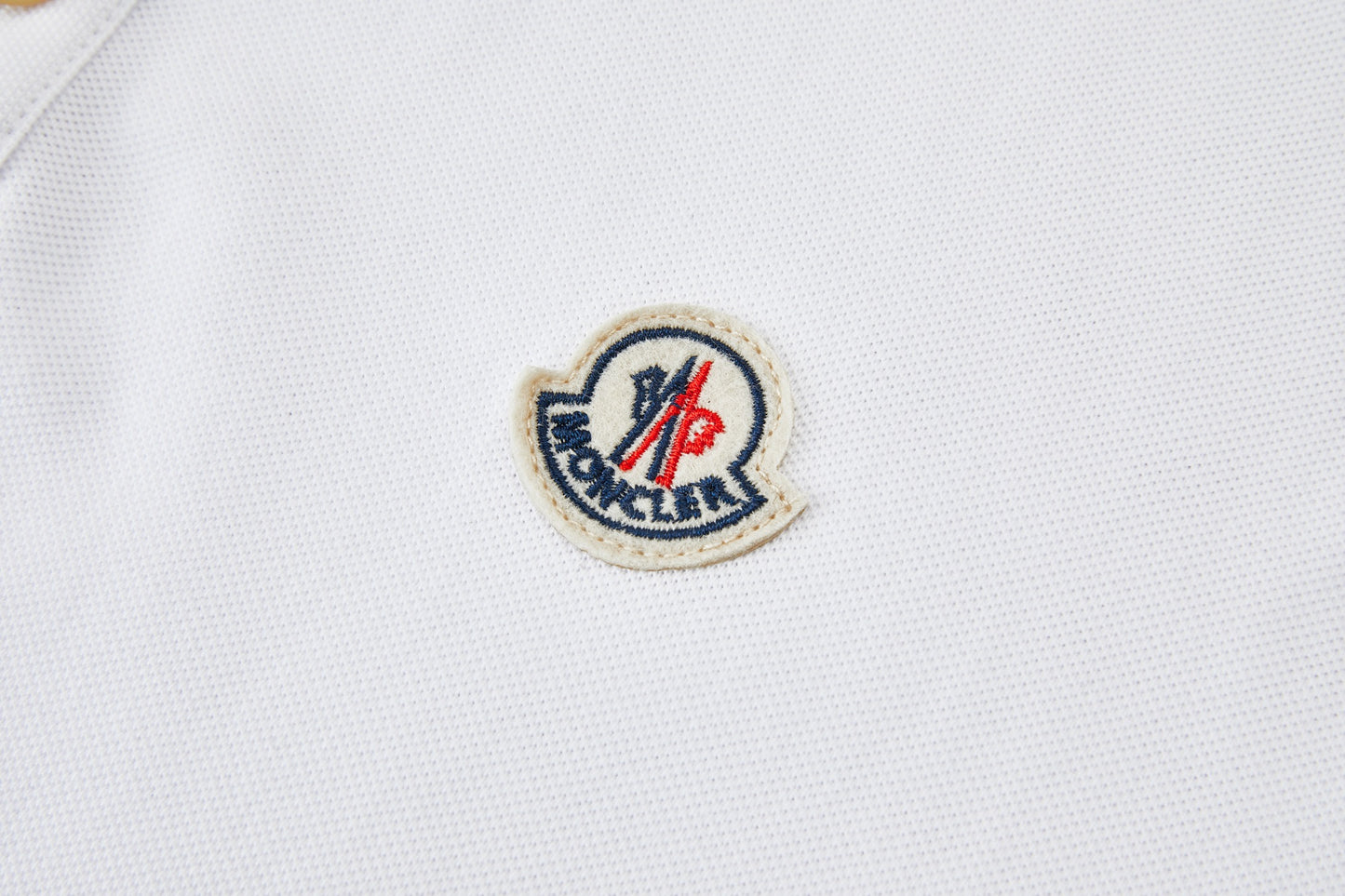 Moncler Logo Ribbed Collar Polo Shirt