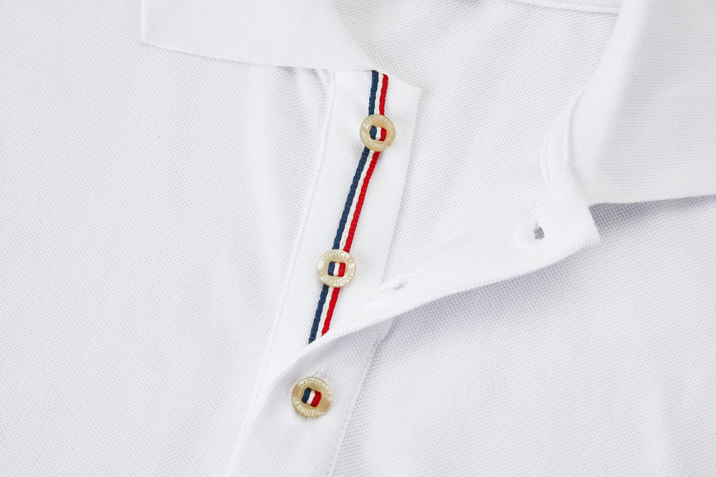 Moncler Logo Ribbed Collar Polo Shirt
