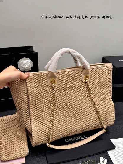 Chanel Quilted Straw Shopping Bag – Resort Collection – 26C