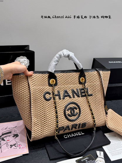 Chanel Quilted Straw Shopping Bag – Resort Collection – 26C