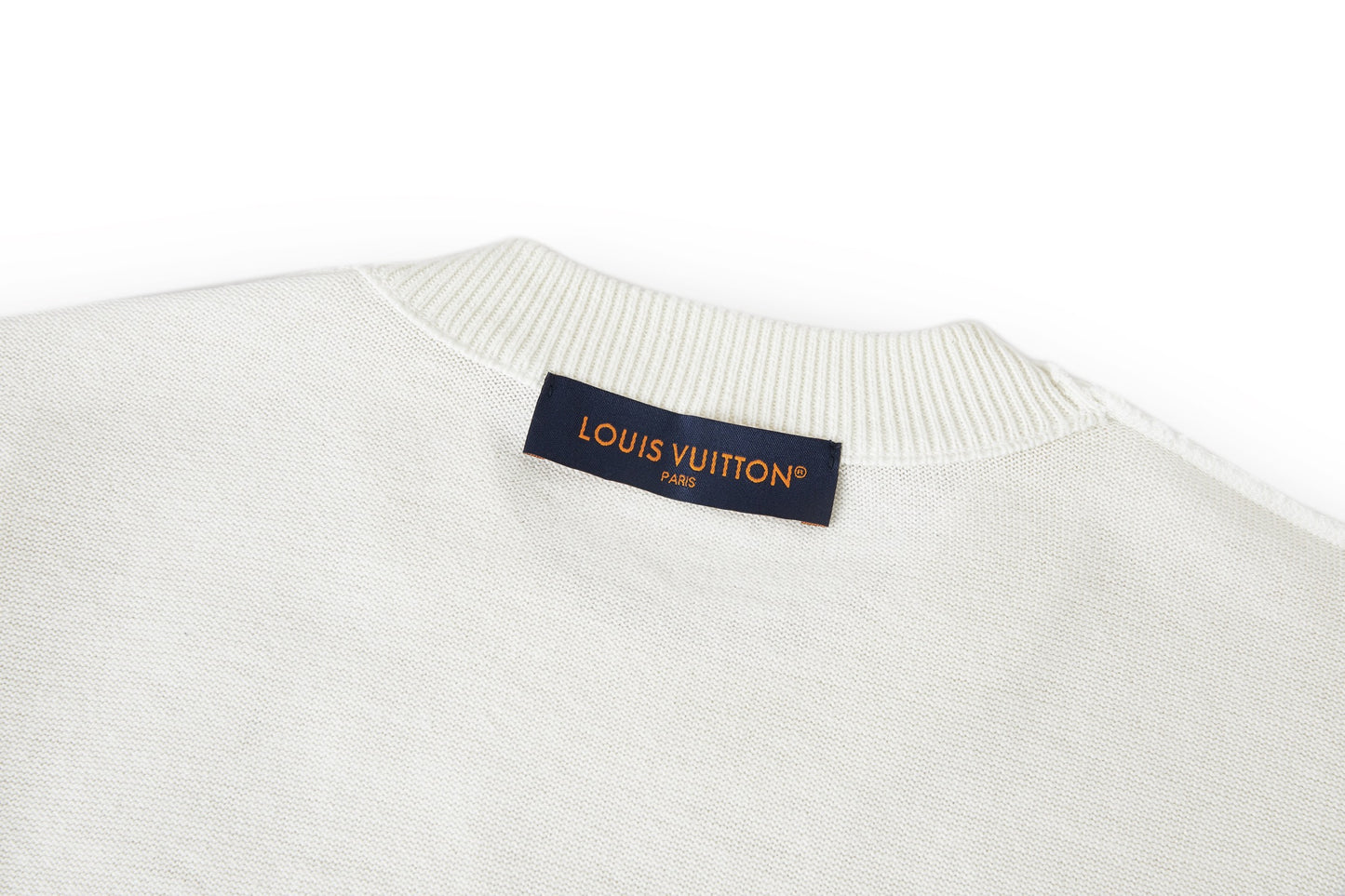Louis Vuitton Leather Patch Embroidery Knit Sweater