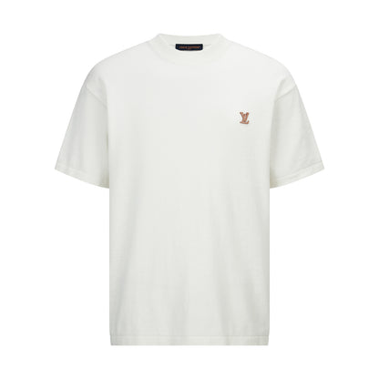 Louis Vuitton Leather Patch Embroidery Knit Sweater