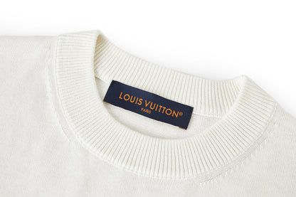 Louis Vuitton Leather Patch Embroidery Knit Sweater