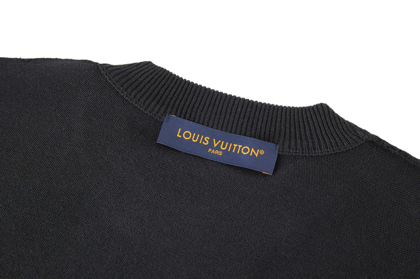 Louis Vuitton Leather Patch Embroidery Knit Sweater