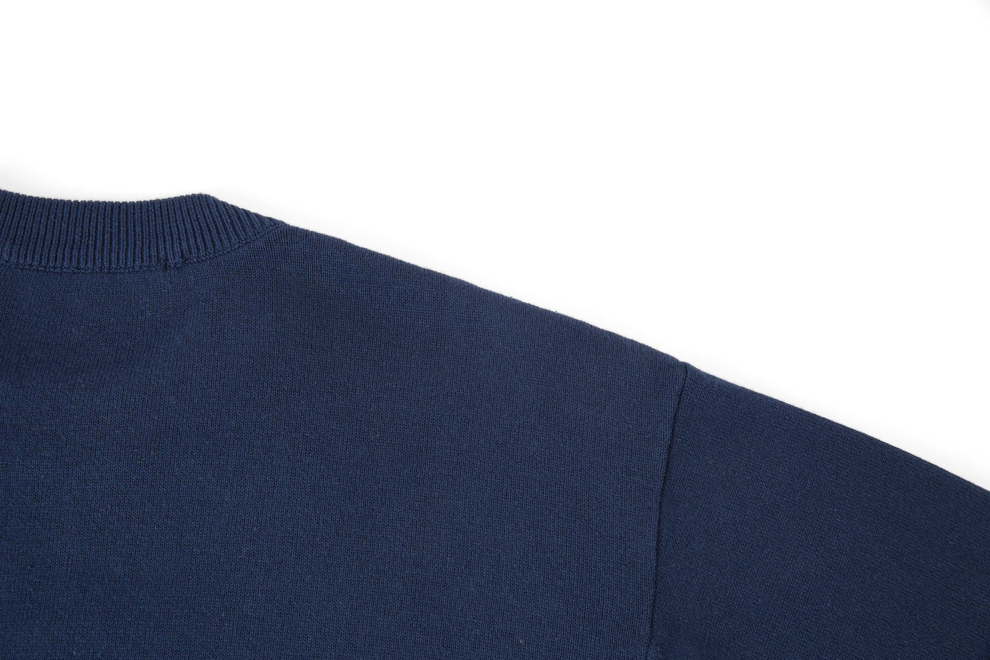 Louis Vuitton Leather Patch Embroidery Knit Sweater