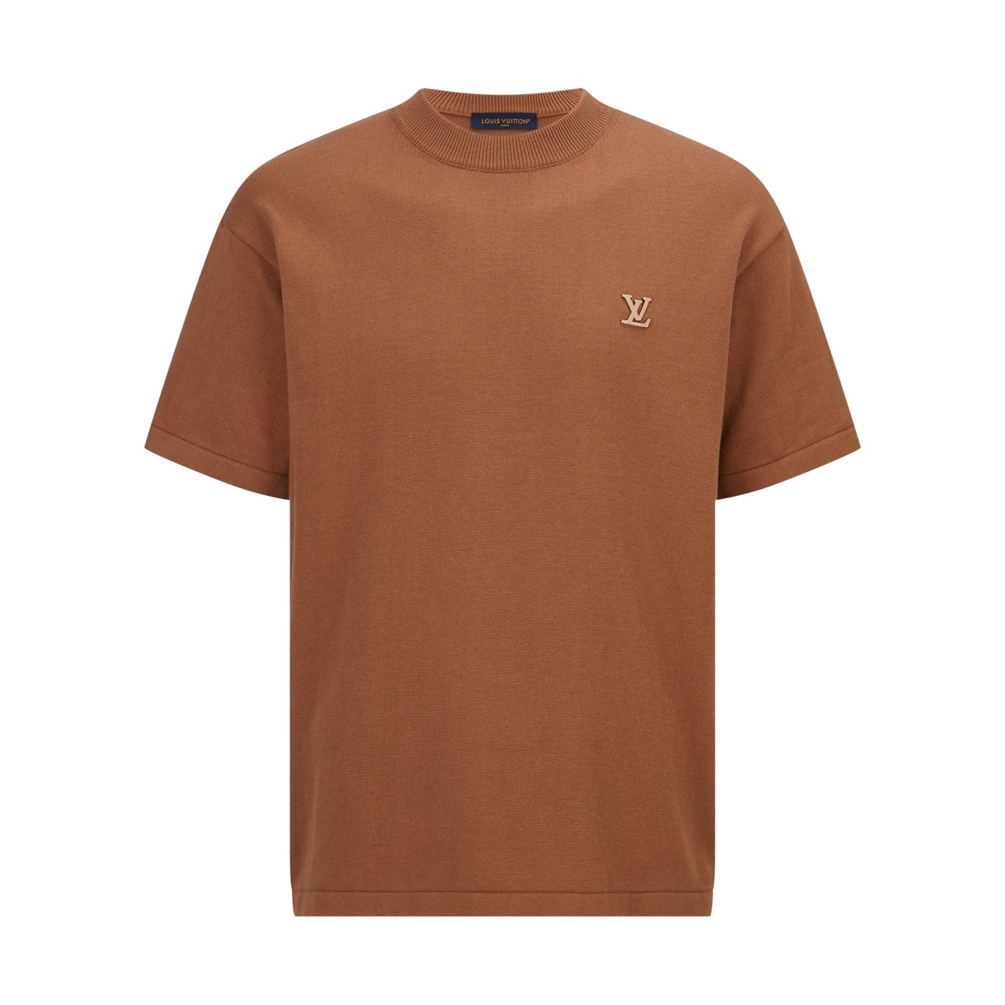 Louis Vuitton Leather Patch Embroidery Knit Sweater
