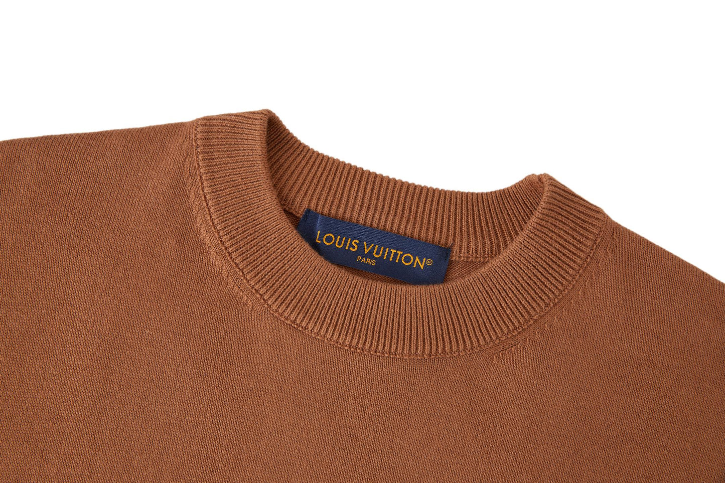 Louis Vuitton Leather Patch Embroidery Knit Sweater