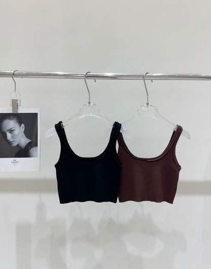 Celine Triomphe Embroidered Knit Tank Top