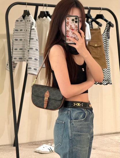 Celine Triomphe Embroidered Knit Tank Top