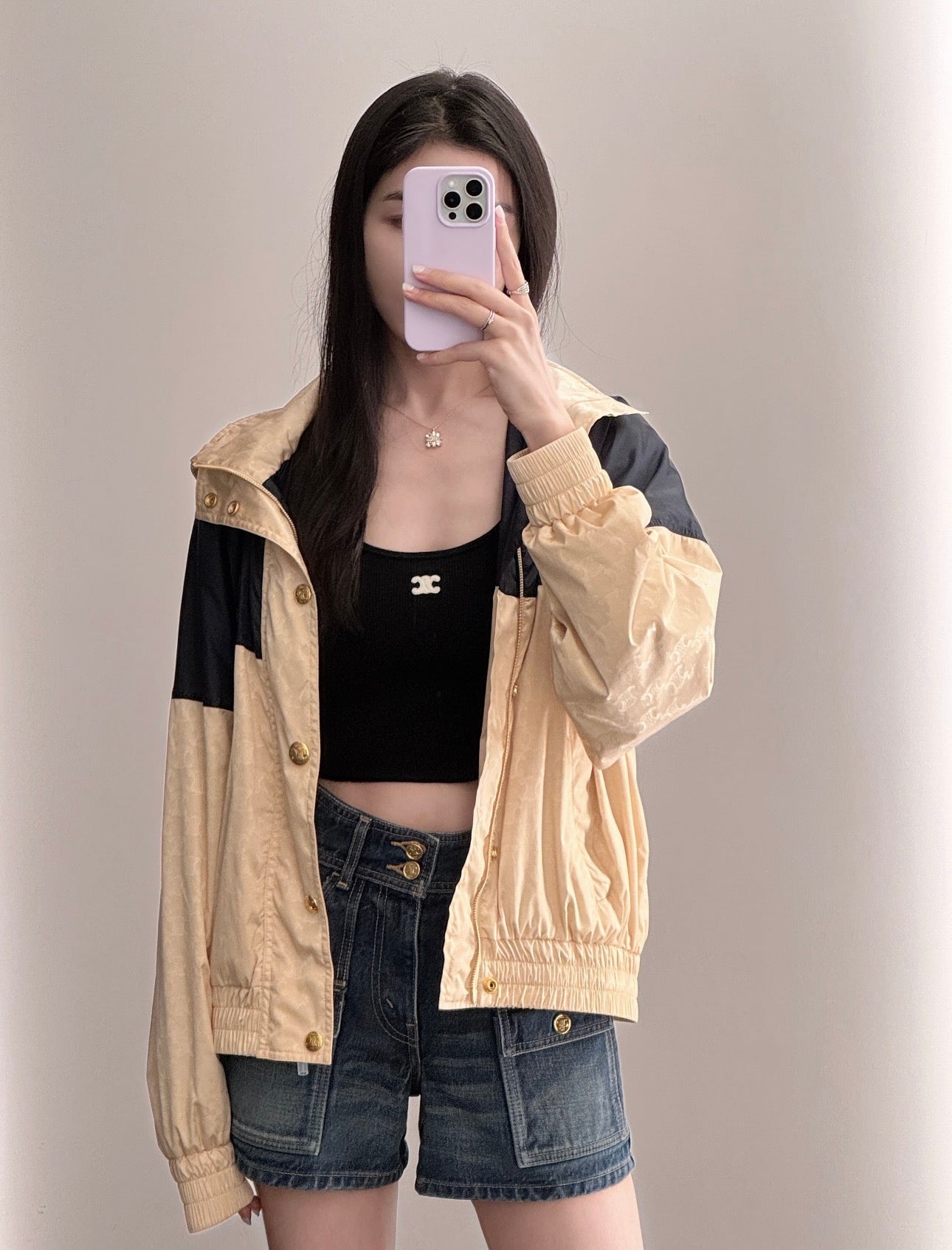 Celine Triomphe Embroidered Knit Tank Top