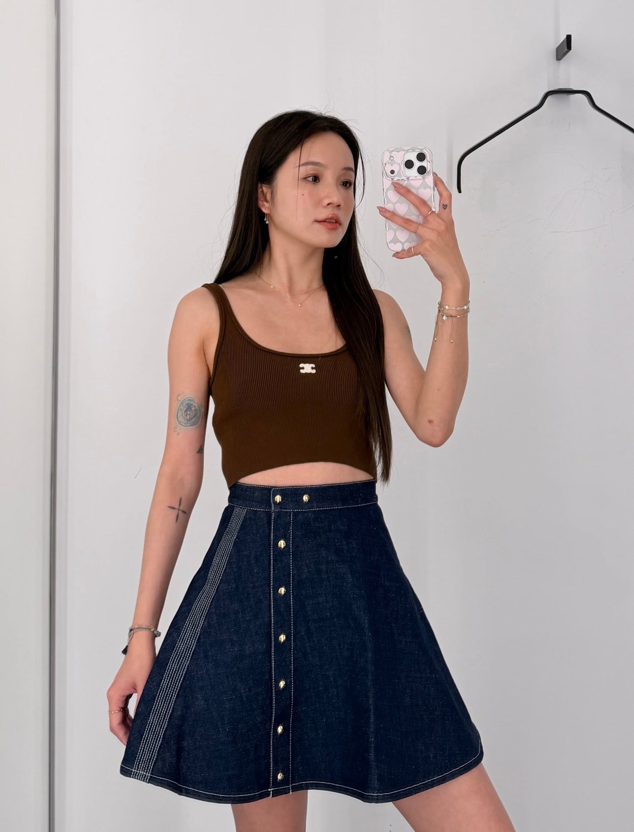 Celine Triomphe Embroidered Knit Tank Top