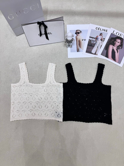 Celine Triomphe Cut-out Knit Vest
