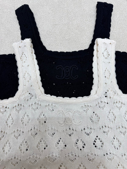 Celine Triomphe Cut-out Knit Vest