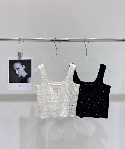 Celine Triomphe Cut-out Knit Vest