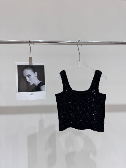 Celine Triomphe Cut-out Knit Vest
