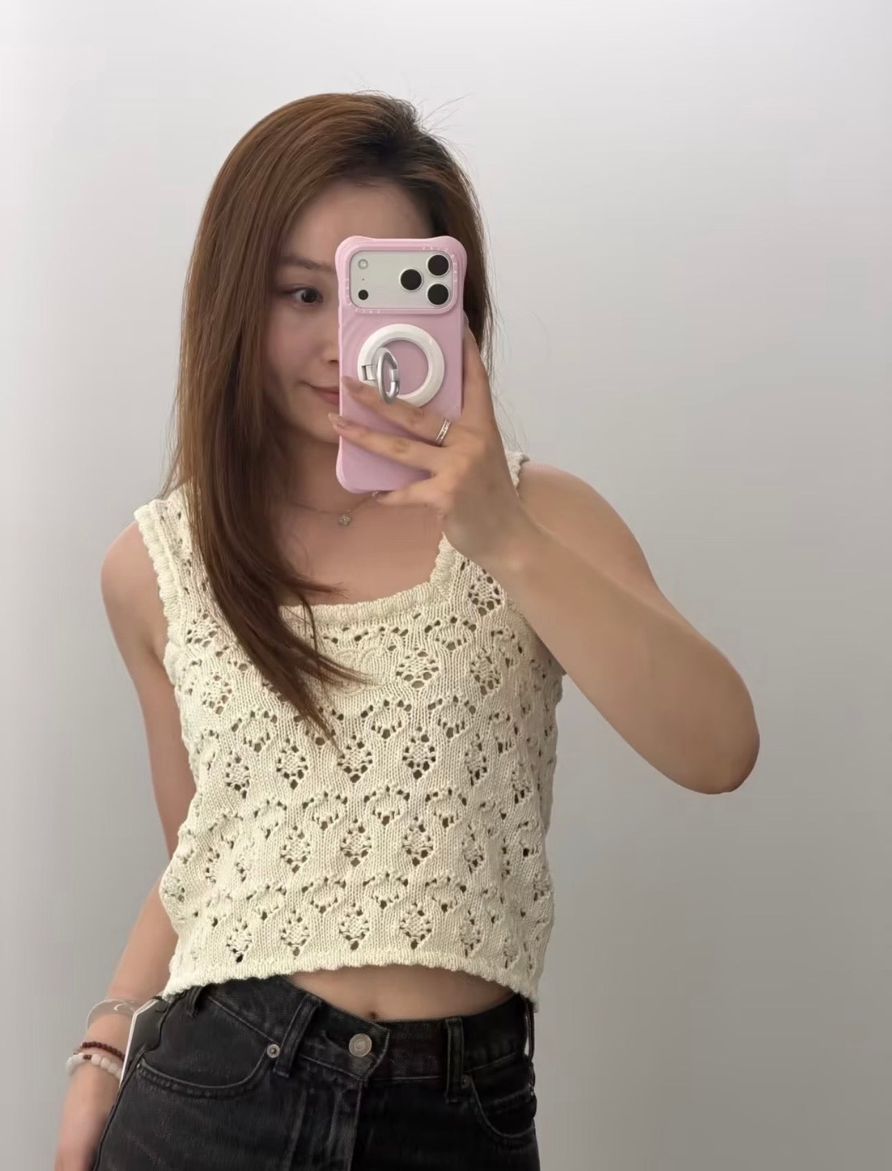 Celine Triomphe Cut-out Knit Vest