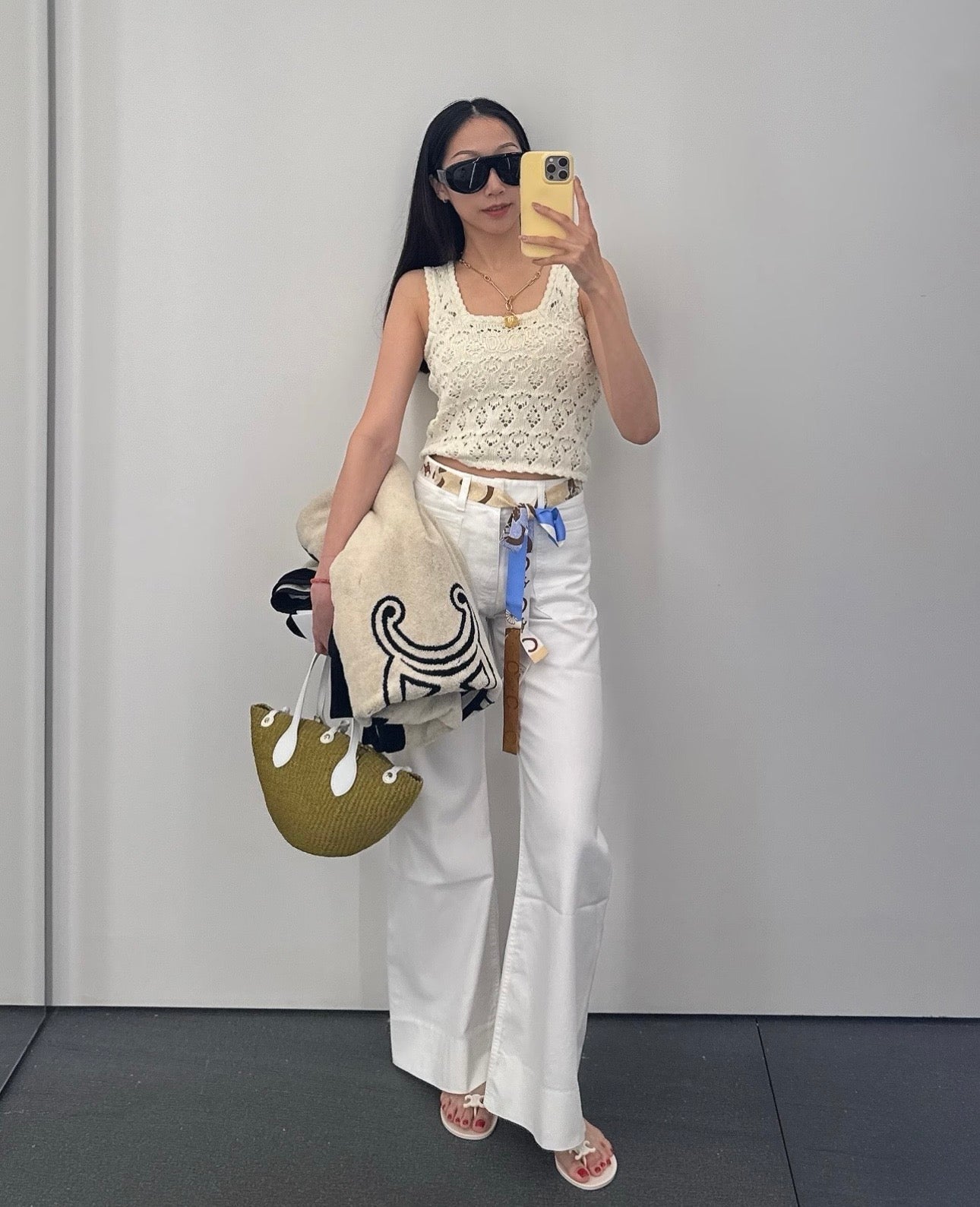 Celine Triomphe Cut-out Knit Vest