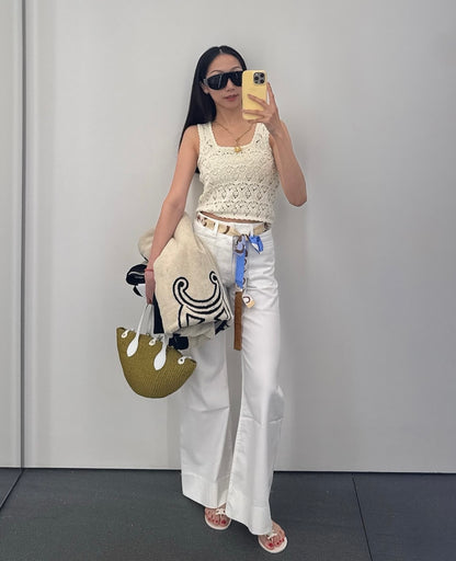 Celine Triomphe Cut-out Knit Vest