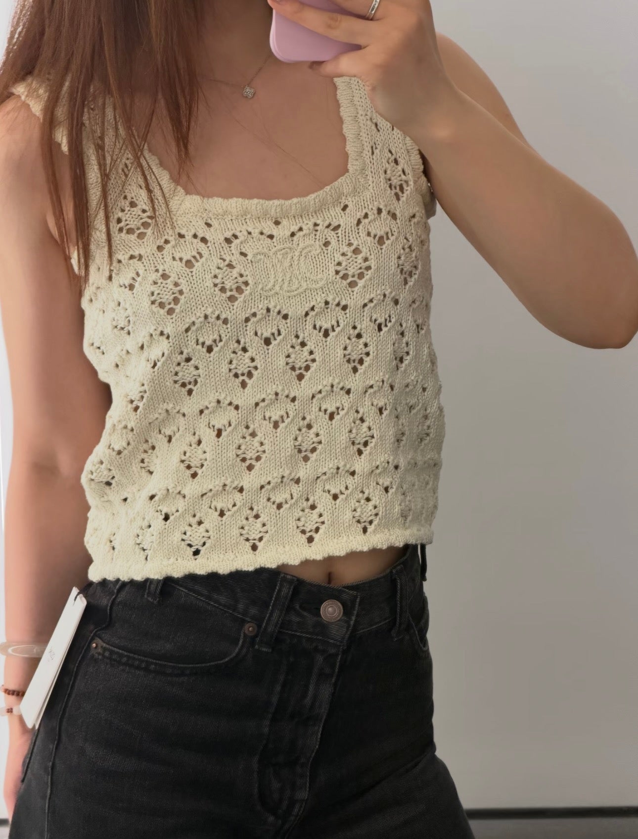 Celine Triomphe Cut-out Knit Vest