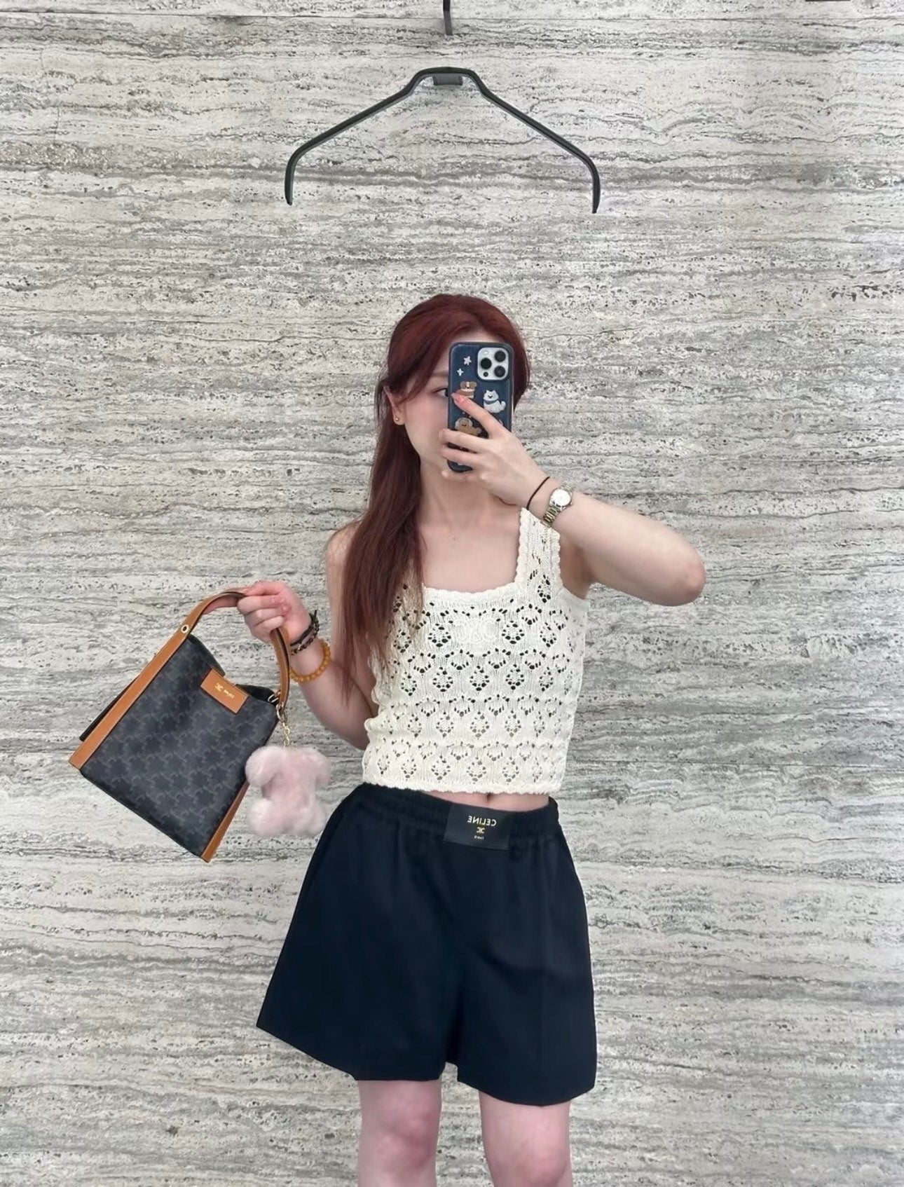 Celine Triomphe Cut-out Knit Vest