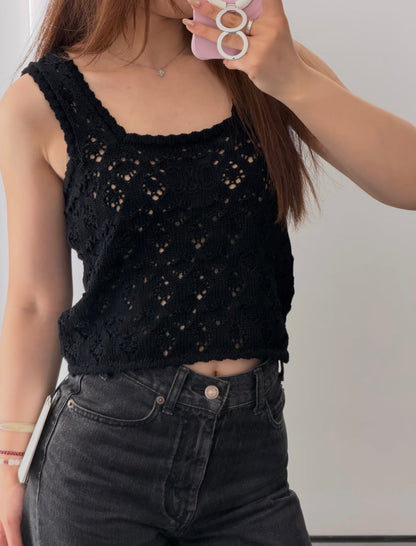 Celine Triomphe Cut-out Knit Vest