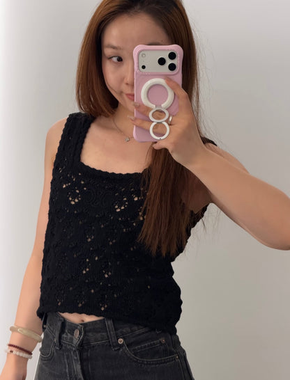 Celine Triomphe Cut-out Knit Vest
