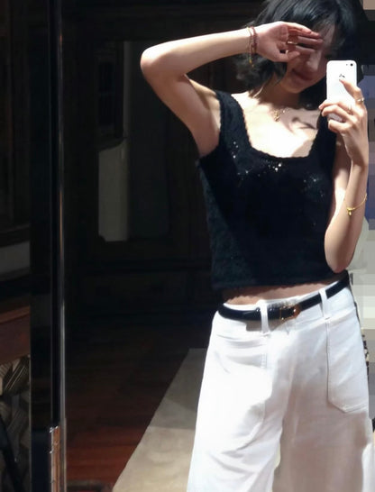 Celine Triomphe Cut-out Knit Vest