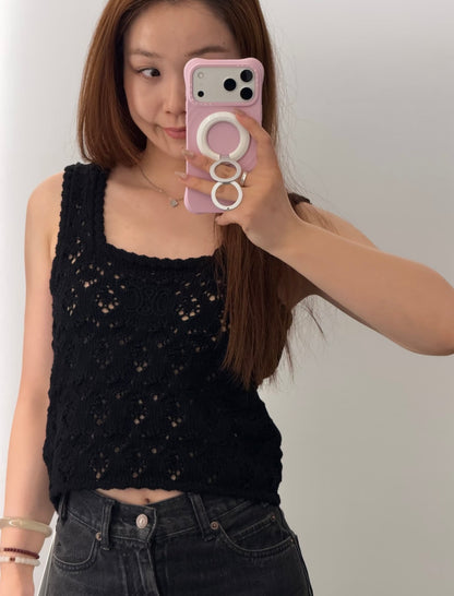 Celine Triomphe Cut-out Knit Vest