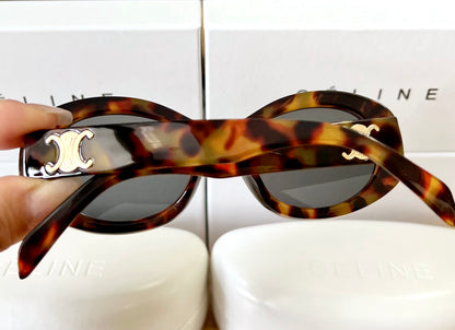 Celine Triomphe Tortoise Shell Sunglasses