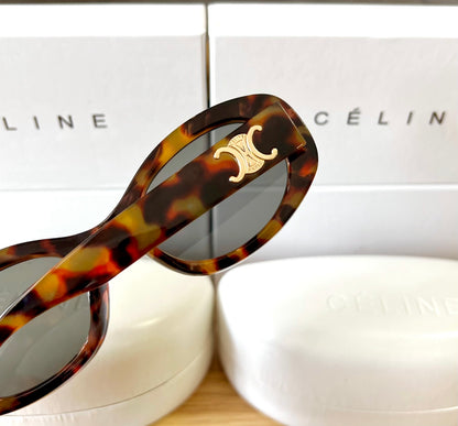 Celine Triomphe Tortoise Shell Sunglasses