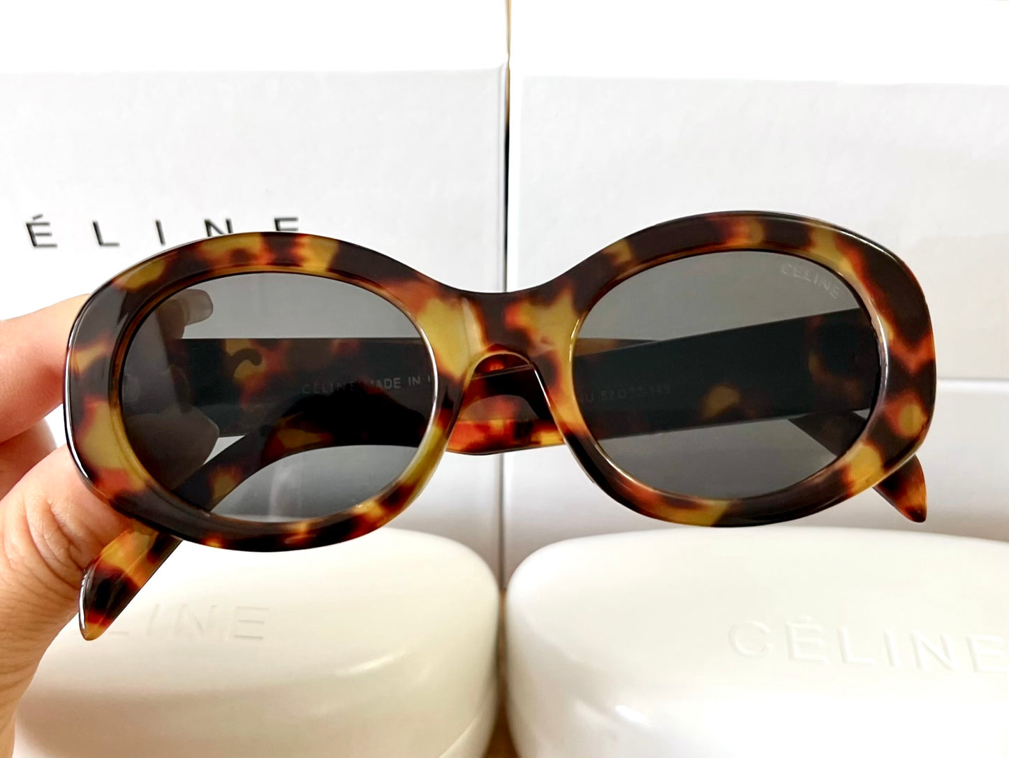 Celine Triomphe Tortoise Shell Sunglasses