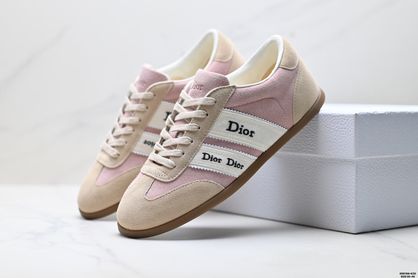 Dior Ribbon Suede and Calfskin Sneakers