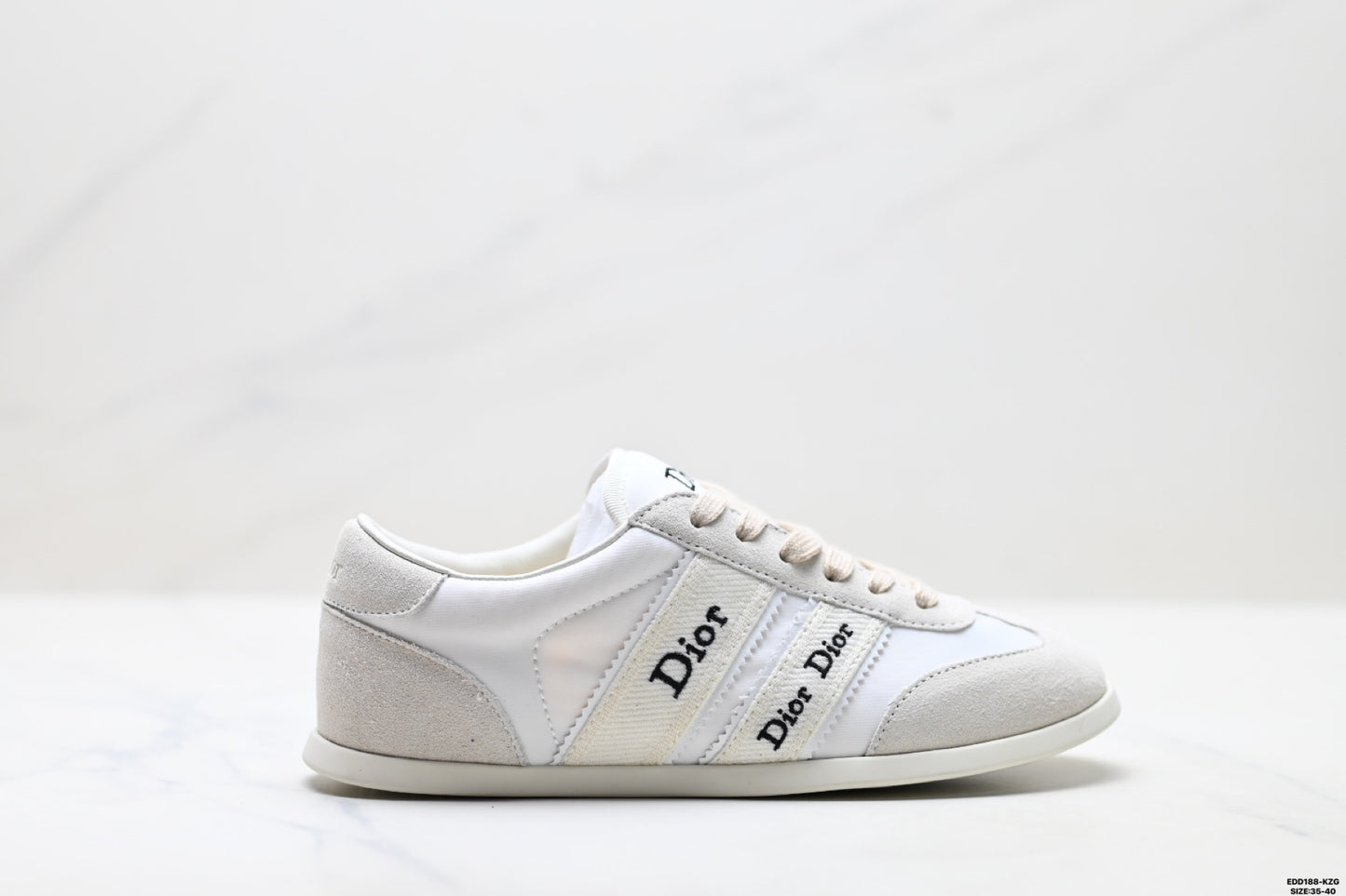 Dior Ribbon Suede and Calfskin Sneakers