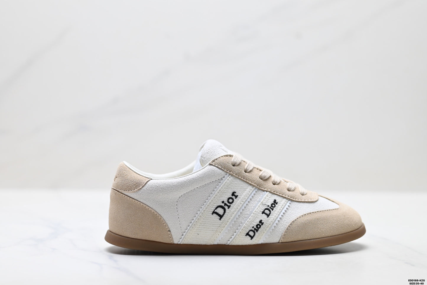 Dior Ribbon Suede and Calfskin Sneakers