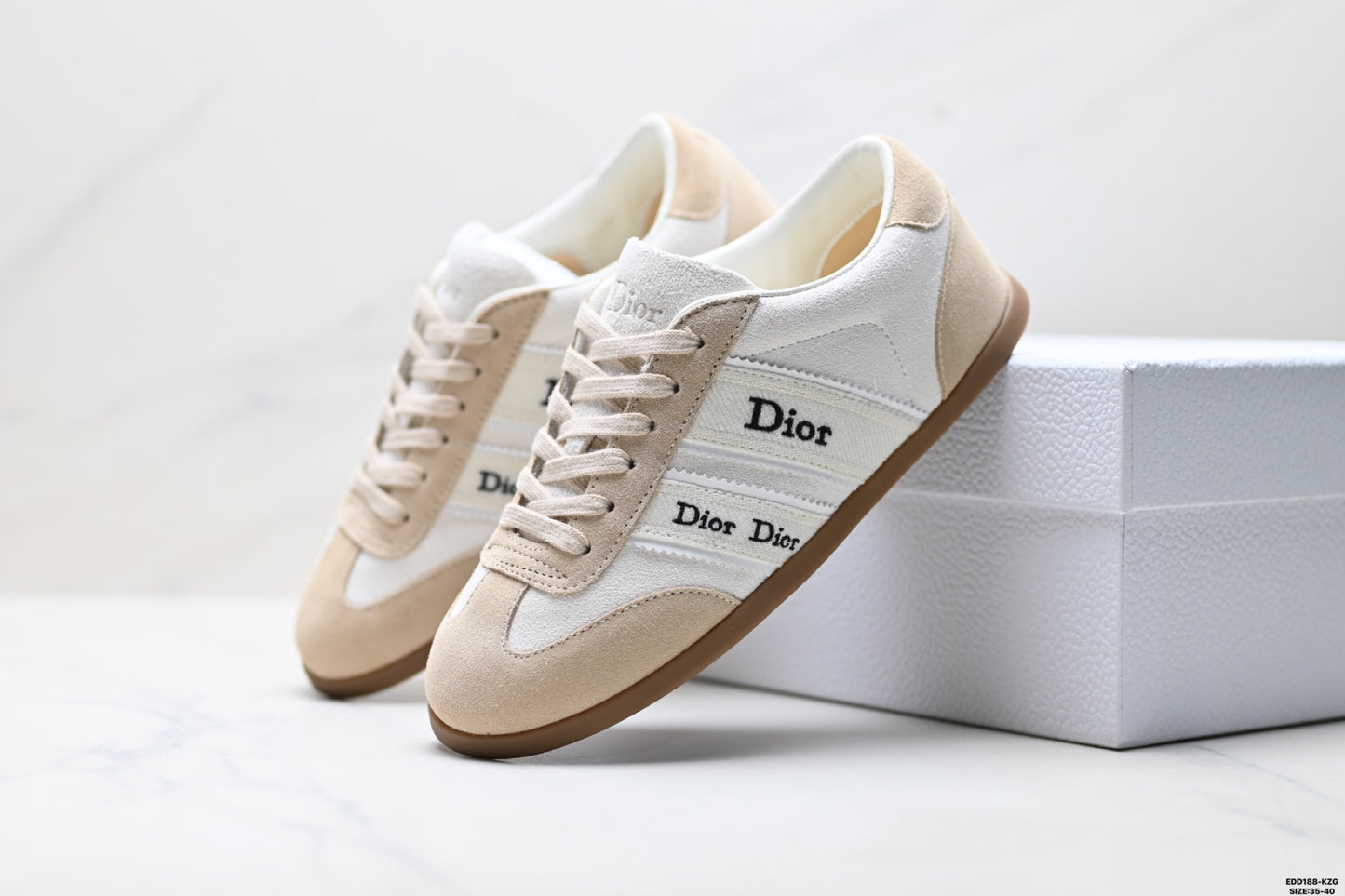 Dior Ribbon Suede and Calfskin Sneakers