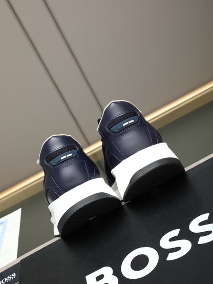 Boss Leather and Mesh Business Casual Sneakers