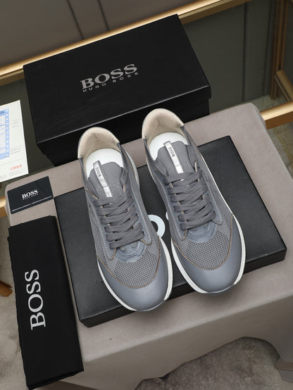 Boss Leather and Mesh Business Casual Sneakers