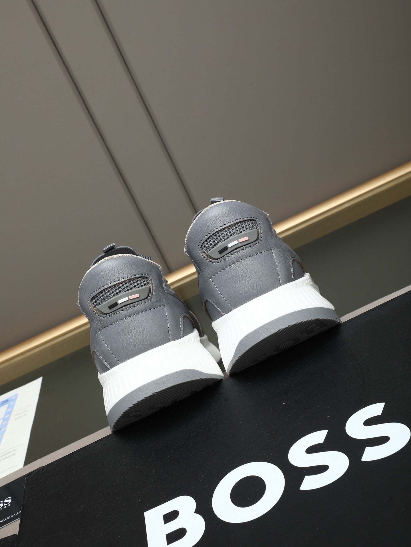 Boss Leather and Mesh Business Casual Sneakers