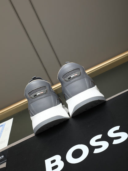 Boss Leather and Mesh Business Casual Sneakers
