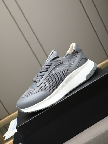 Boss Leather and Mesh Business Casual Sneakers