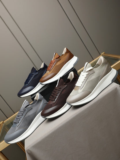 Boss Leather and Mesh Business Casual Sneakers