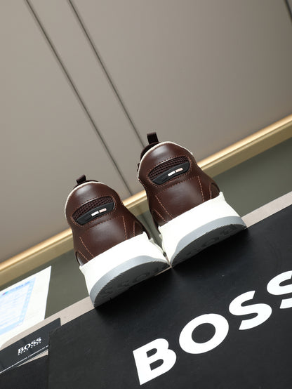 Boss Leather and Mesh Business Casual Sneakers