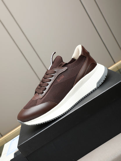Boss Leather and Mesh Business Casual Sneakers